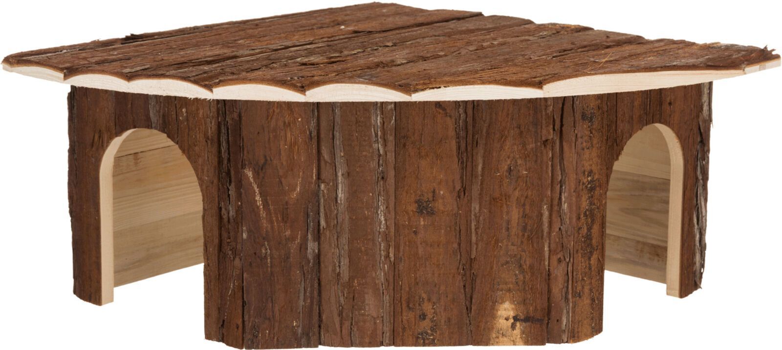 TRIXIE Eckhaus Jesper, 2 Ausgänge, Kaninchen, Rindenholz, 52 x 18 x 37 / 37 cm