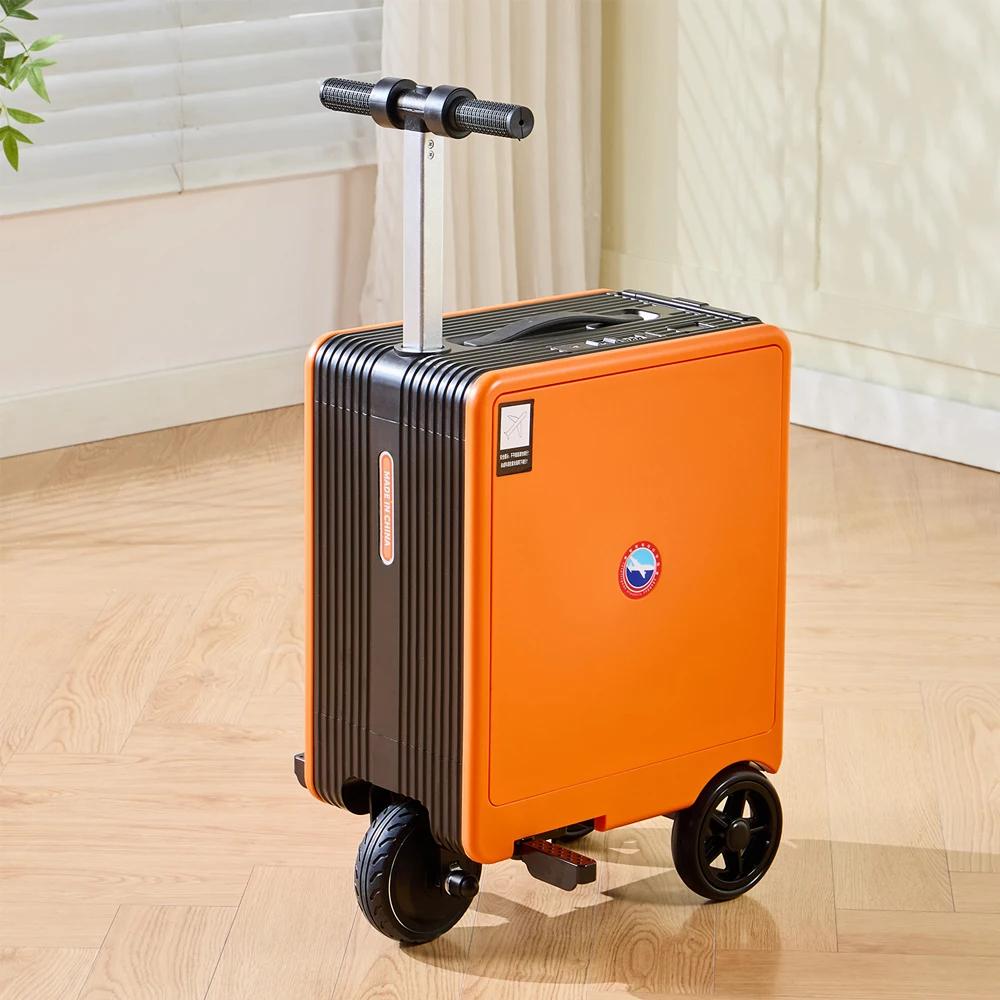 Elektrischer Handgepäckkoffer - Fahrbarer Trolley - 50 cm - ABS - TSA-Schloss - Spinner-Rollen - Orange