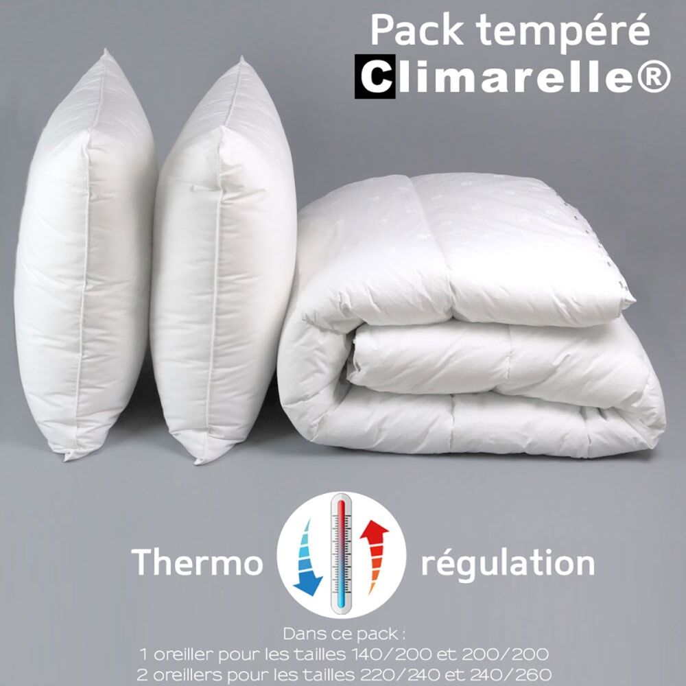 Dodo Pack thermorégulation couette tempérée+oreiller 140x200 cm Blanc 200x0x140cm
