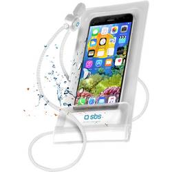sbs mobile Cover Universal Universal Weiß Spritzwasserfest, Mit Umhängeschlaufe, Stoßfest TEWATEREASY55W