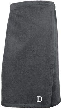 Authentic Hotel and Spa Authentic Turkish Cotton Terry Grey Monogrammed Spa and Shower Towel Wrap