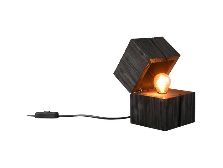 Tischlampe Usaer schwarz Holz H 16 cm