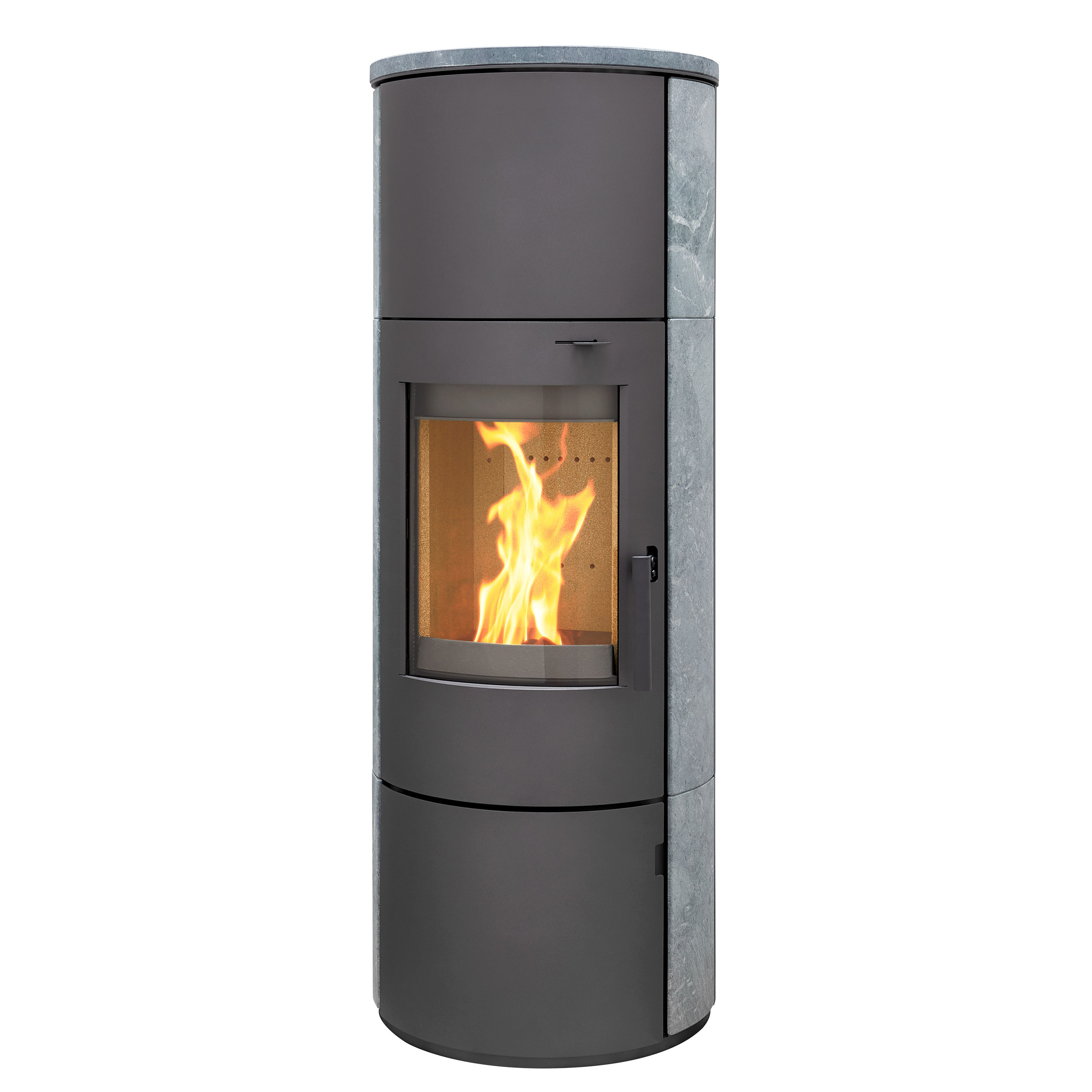 Thermia Kaminofen München XL Stahl gussgrau Speckstein