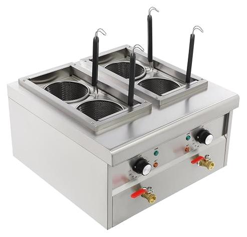 Nudelkocher mit 4 Körbe Pastakocher 20L Nudelkocher Gastro 30-110 °C Edelstahl Pastakocher Elektrischer Pasta-Station Gewerblicher Nudelkocher für Restaurants, Imbisse
