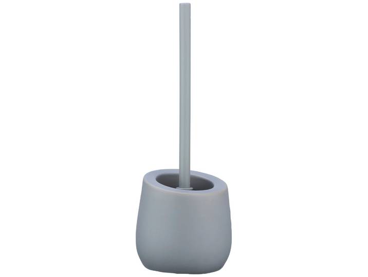 WC-Garnitur WENKO Badi , grau, H:38cm L:13,5cm Ø:13,5cm, Keramik, Reinigungsbürsten, WC-Garnitur, Keramik