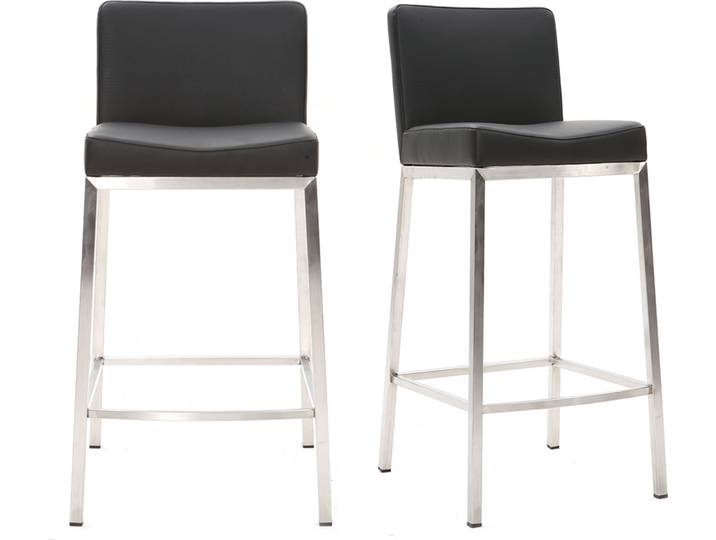 Tabourets de bar design noirs H66 cm (lot de 2) EPSILON