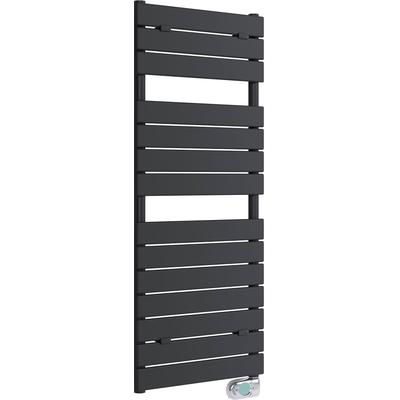 Elektrischer Badheizkörper SANOTECHNIK "E-Pisa", schwarz (matt schwarz), B:50cm H:121,3cm, Stahl, Heizkörper, 500 W