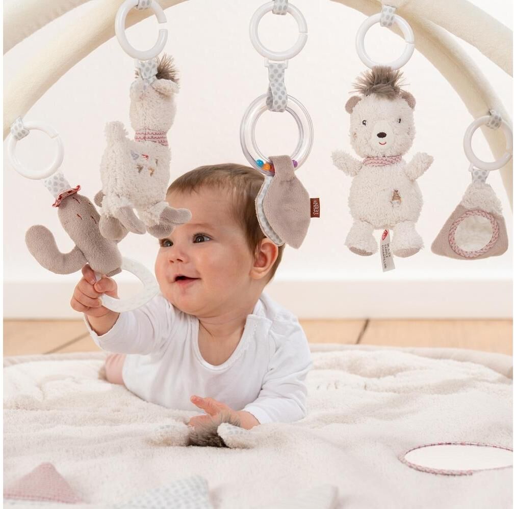 Spielbogen FEHN "Spielbogen", Baby, grau (grau, weiß), Flauschstoff, Plüsch, Softvelours, Spielbögen Spielbogen grau, weiß Einheitsgröße