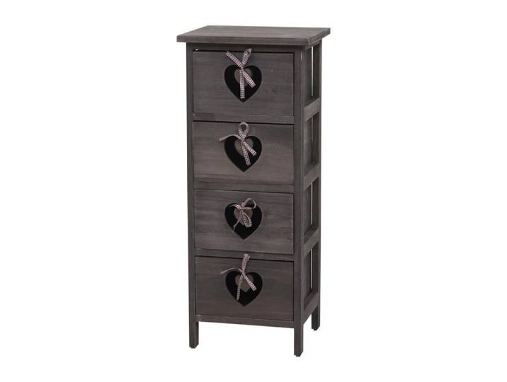 Commode armoire avec 4 tiroirs decoration coeurs 70x29x25 cm aspect vieilli vintage gris brun 04_0006497