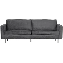 Sofa Rodeo 2,5 Sitzer aus Struktursamt, modern, dunkelgrau Mountain, bequeme Polsterung
