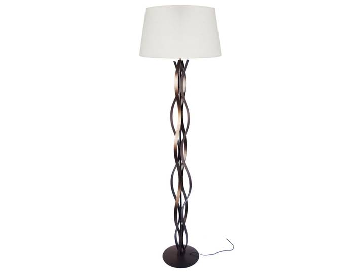 Lampadaire ondas métal bronze abat-jour ecrú