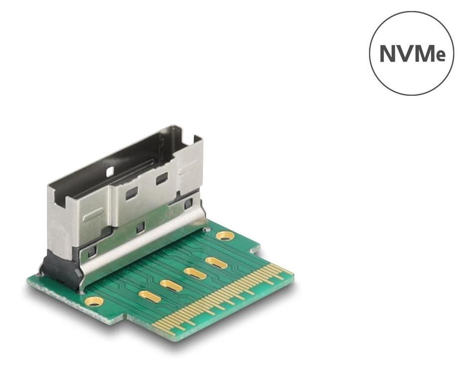 Delock SAS SFF-8654 8i adapter, mannelijk naar vrouwelijk, 90 graden geknikt, slank