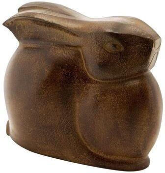 Achla Designs Cast Aluminum Large Moon Bunny Indoor Outdoor Statue, 7 Inch Tall, Antique Bronze Finish