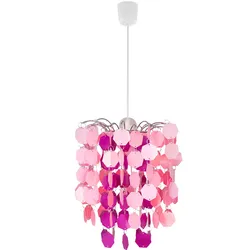 Pendelleuchte Hängelampe Spielzimmerleuchte Mädchen pink Fernbedienung RGB LED, Metall, 1x RGB LED warmweiß, DxH 32x140 cm