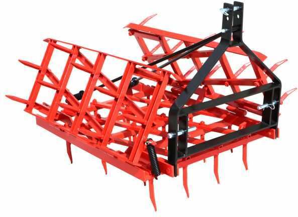 AgriEuro Premium Herse à dents fixes série médium EPM40 - Portée/Tractée - 40 Dents Repliable - 200 cm