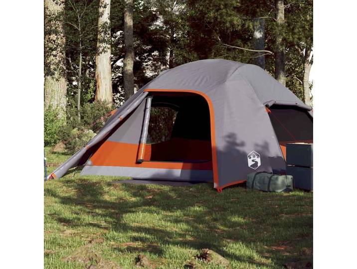 vidaXL Kuppel-Campingzelt 4 Personen Grau Wasserdicht