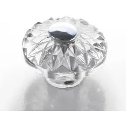 Möbelknopf Glas Chrom 30mm, kristall klar