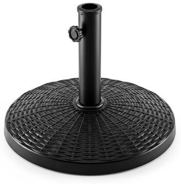 Costway 22 lbs Patio Resin Outdoor Umbrella Base with Wicker Style for Outdoor Use-Black