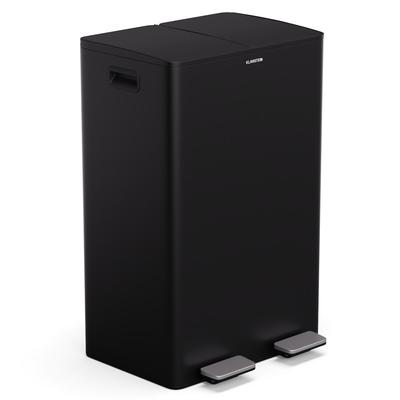Klarstein EcoVista Mülleimer mit Kompostbehälter Abfalleimer 60 Liter + 3L Kompostbehälter Soft-Close Schwarz