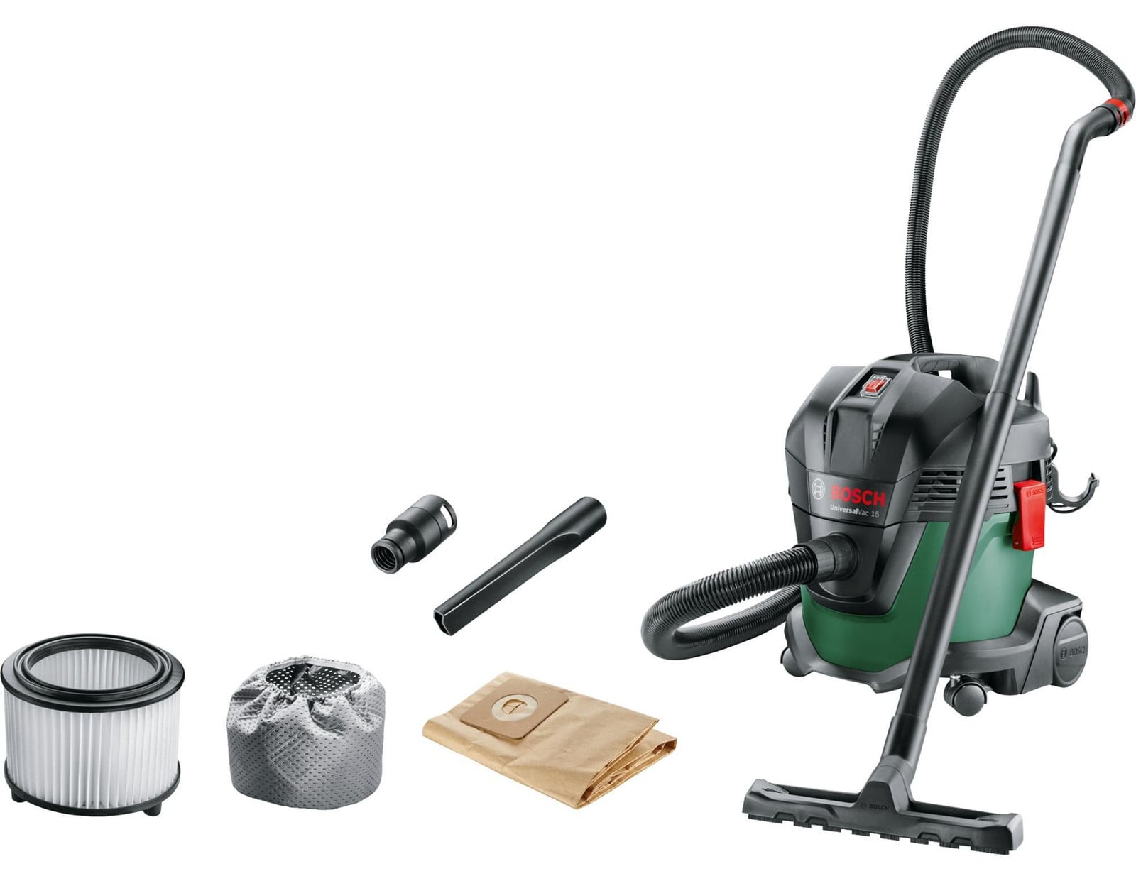 Bosch UniversalVac 15 Nat en Droog Stofzuiger - 1000W - 15L - Met Blaasfunctie