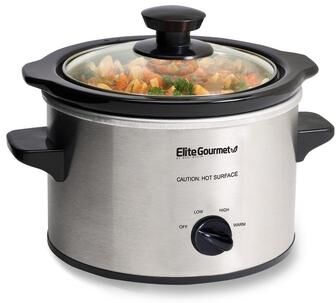 Elite Gourmet 1.5Qt. Mini Slow Cooker in Stainless Steel