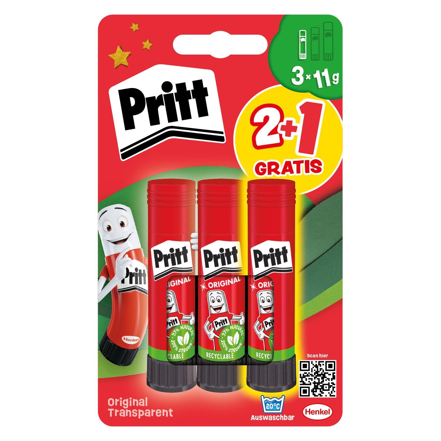 Pritt BTS Klebestift 3x11g (33 g, 3x) (900340)