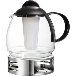 TEEKANNE MIT SIEB & STÖVCHEN Ravenna transparent 1,8 l 2er Set