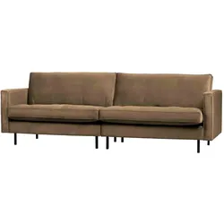 Sofa Rodeo Classic 3 Sitzer Samt, modern, taupe, weicher Bezug, elegante Metallbeine