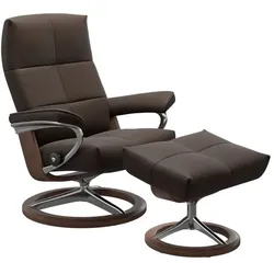 Stressless Sessel mit Hocker David Signature Leder Braun Batick Brown L (Large)