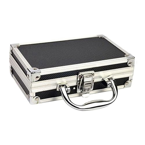 Wanjorlay Aluminium Gereedschapskist - Draagbare Opbergkoffer voor Accessoires - Zilver/Zwart - Maat S