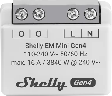 Shelly Gen4 EM mini 16 A, Leistungsmesser, WiFi, LAN