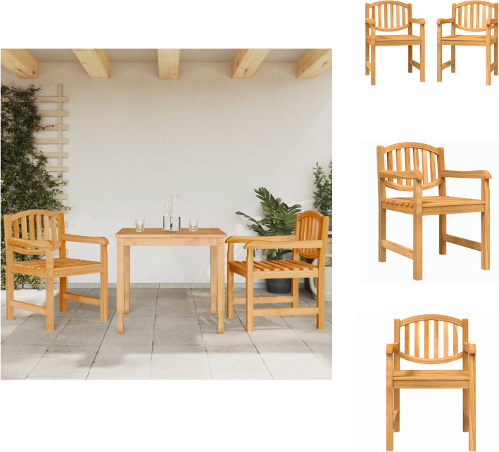 vidaXL Gartenstühle 2 Stk. 58x59x88 cm Massivholz Teak - Gartenstühle