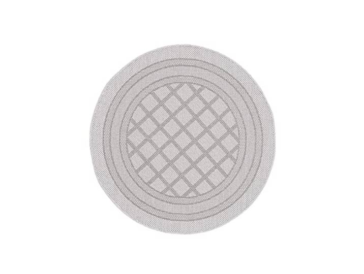 carpetfine Outdoor Teppich Boho wetterfest rund Ø 90 cm Beige wetterfest, für innen und außen, für Balkon, Terrasse und Wohnraum