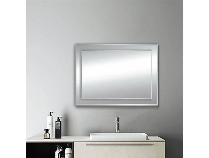 Miroir biseauté pour salle de bain - Verre - Rectangulaire 65cm - Epaisseur 5mm+3mm - LED