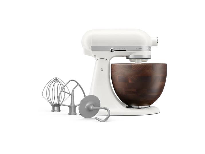 KitchenAid Artisan 5KSM156 Küchenmaschine mit Holzschüssel 4,7 l Porcelain white-walnut