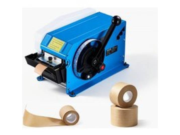 VEVOR Dévidoir Manuel de Ruban Gommé Activé à l'Eau, Longueur de Coupe Réglable 10,2-101,6 cm, Largeur de Ruban 40-100 mm, Coupe-Ruban Kraft Gommé pour Fermeture de Cartons, Emballage, en Acier, Bleu