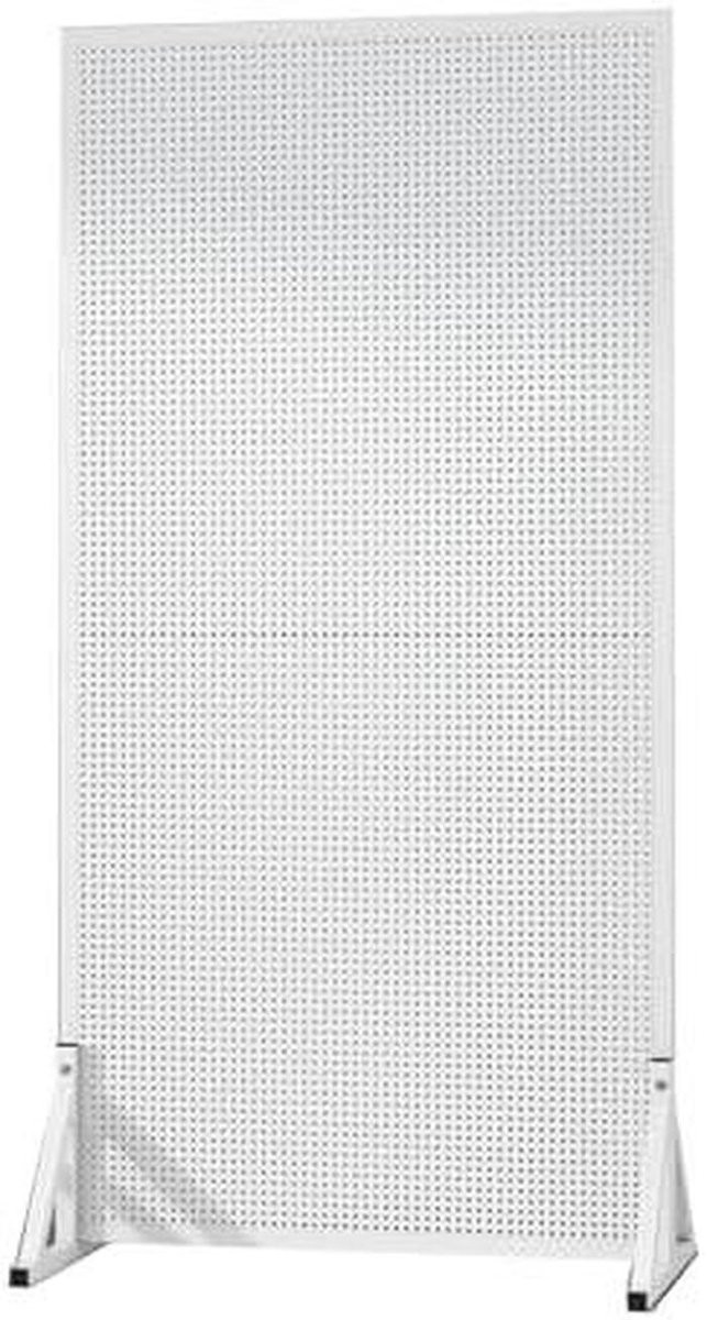 Pegboard Display Stand Vloer Display Wit met Zwenkwielen B/D/H: 40 x 60 x 120 cm