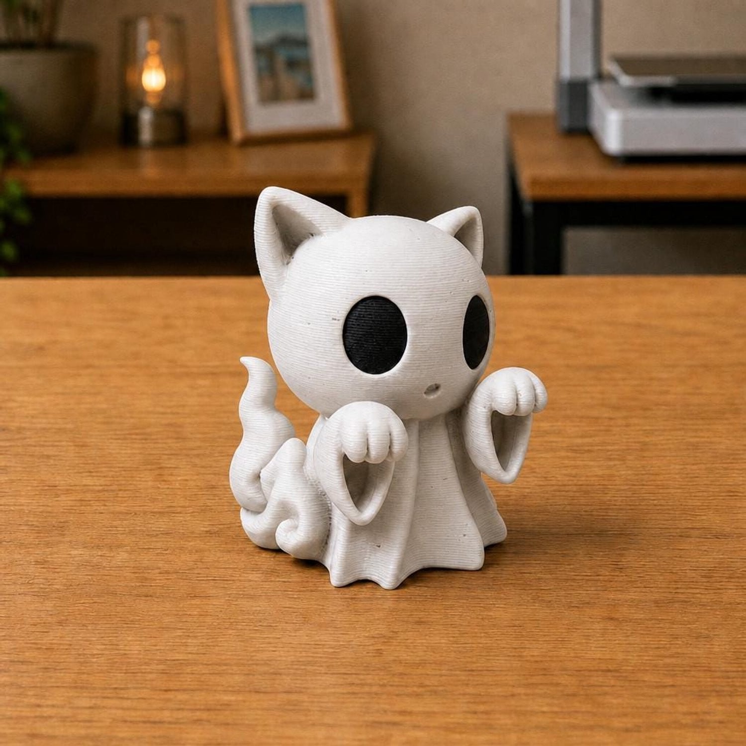 AnimalsAttitude Grote Ghostcat Geest Figurine 3D-geprint PLA Beeldje