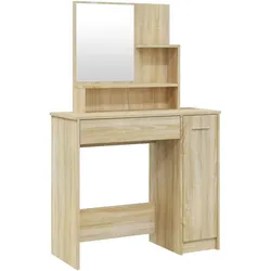 vidaXL Schminktisch mit Spiegel Sonoma-Eiche 86,5x35x136 cm