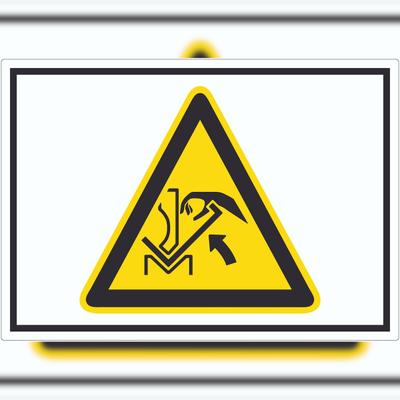 HB-Druck Achtung Quetschgefahr zwischen Presse und Werkstück Symbol Aufkleber A3 (297x420mm)