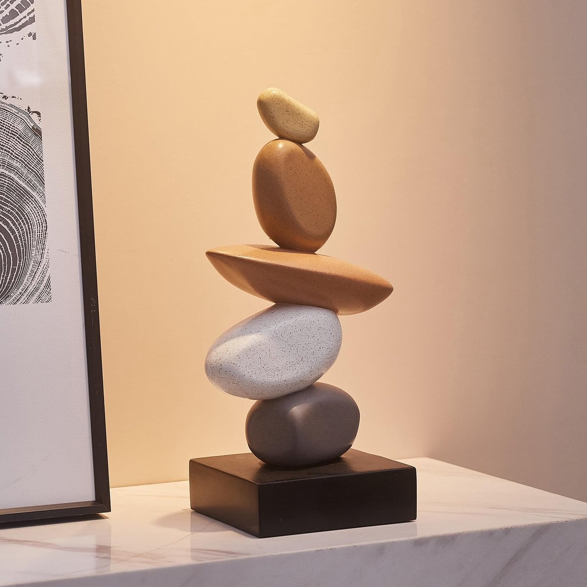 Decoratief Beeld - Modern Hars met Zandsteen Look - Kleurrijk