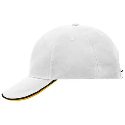 Basecap "MB6197" 6-Panel-Double-Sandwich - white/black/gold-yellow