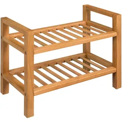 vidaXL Schuhregal mit 2 Etagen 50x27x40 cm Massivholz Eiche
