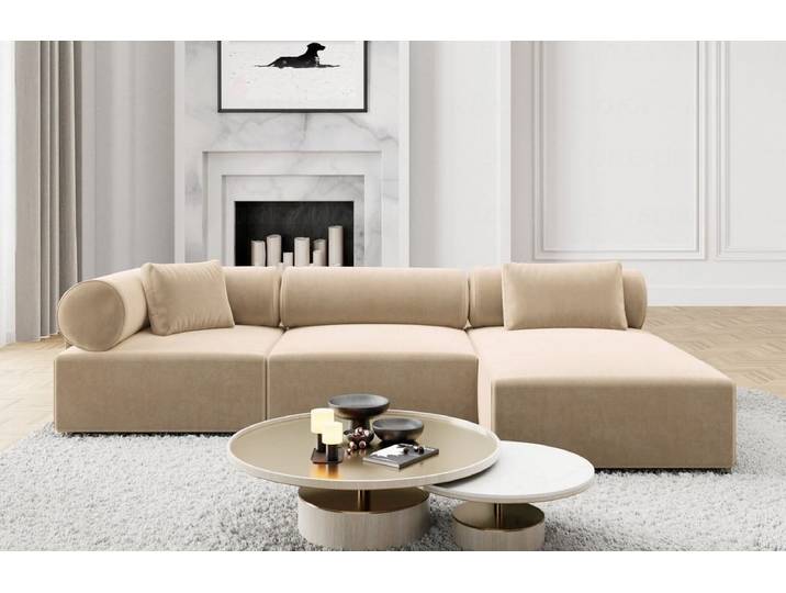 Couch Laguardia L-Form in Stoff