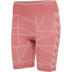 hummel hmlMT ENERGY Seamless Mid Waist Shorts Damen withered rose/rose tan melange XS