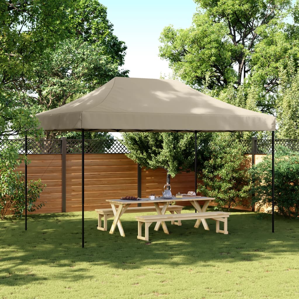 vidaXL Tienda de fiesta plegable Pop-Up taupe 440x292x315 cm Gris Topo
