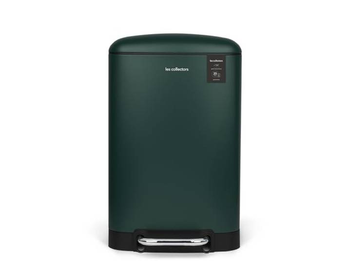 Les Collectors Mülleimer N°501, 20 L, passend für 20–50-Liter-Säcke, Küchen-Tretabfalleimer Edelstahl, Fassungsvermögen, herausnehmbarer Inneneimer, elegantes Design, mattes Finish, Entengrün