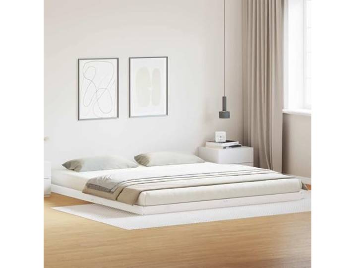 Massives Kiefernholz Moderner Bodenbett Rahmen Zeitgenössisch 213 5 x 104 x Bodenbettrahmen Weiß 213,5 x 104 x 9 cm Massives Kiefernholz Bettgestell mit Lattenrost Stabil Niedrig Modern