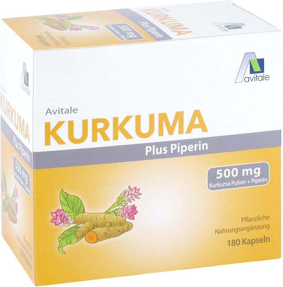 Avitale Kurkuma 500 mg+Piperin Kapseln 180stk