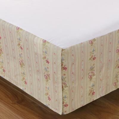 Antique Rose Vintage Floral Bedskirt by Greenland Home Fashions in Ecru (Size TWIN)